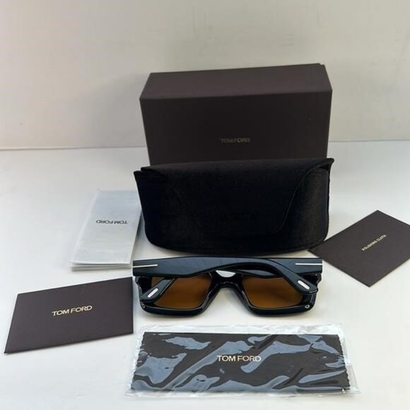 New Authentic Tom Ford Esme FT1157 01E Black Yellow TF1157 main image 9